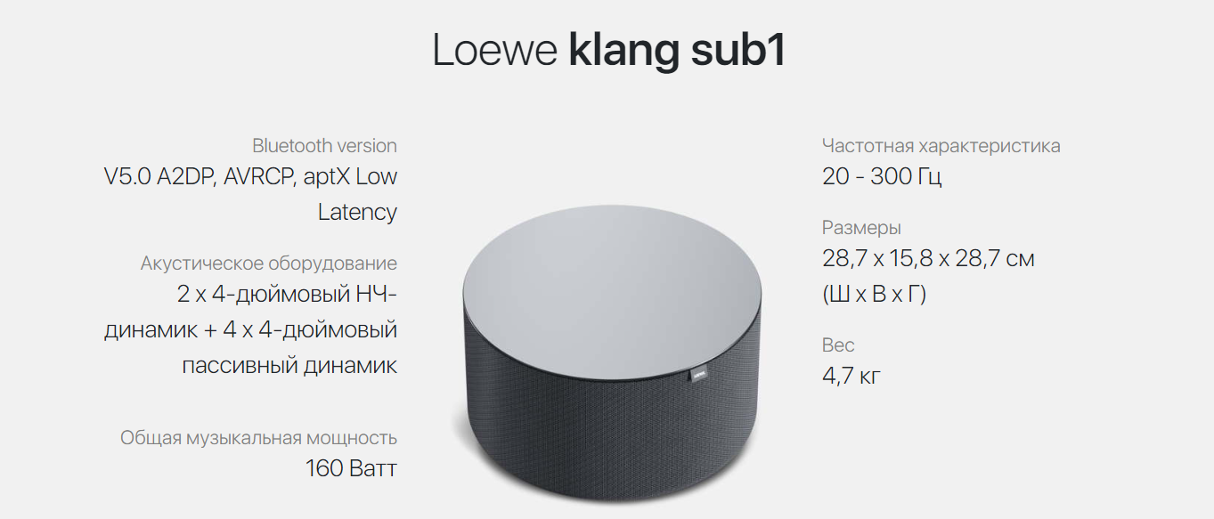 Loewe klang sub1 Беспроводной сабвуфер 